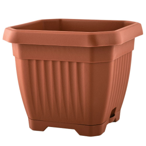 Doniczka z podstawką OCTAGON 40x40cm terakota